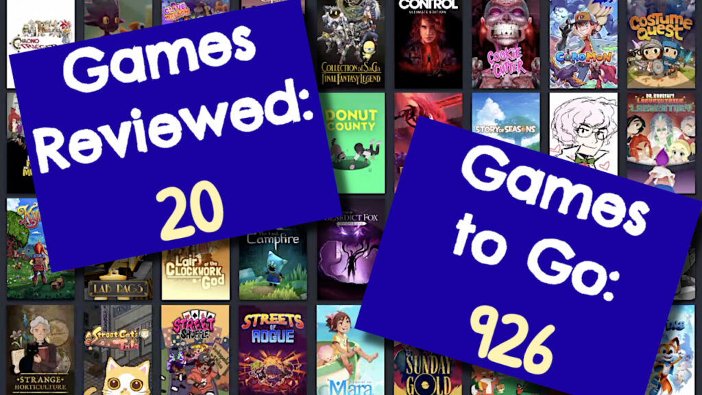 Lizzie Review Her Library CTDWN Games Reviewed: 20, Games to Go: 926